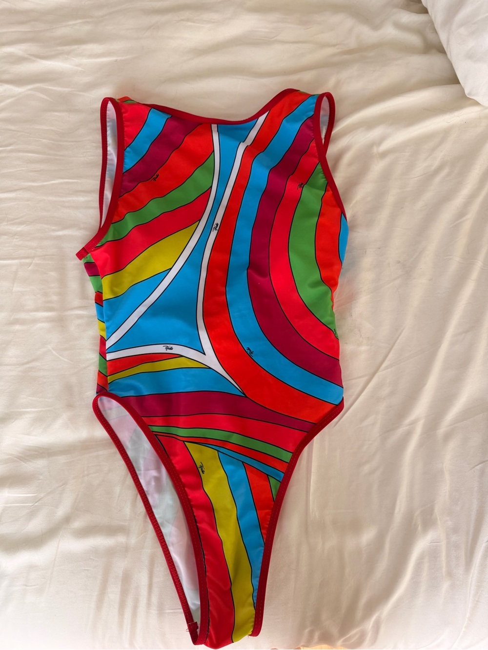 Emilio Pucci Multicolor Wave-Stripe One-Piece Swimsuit